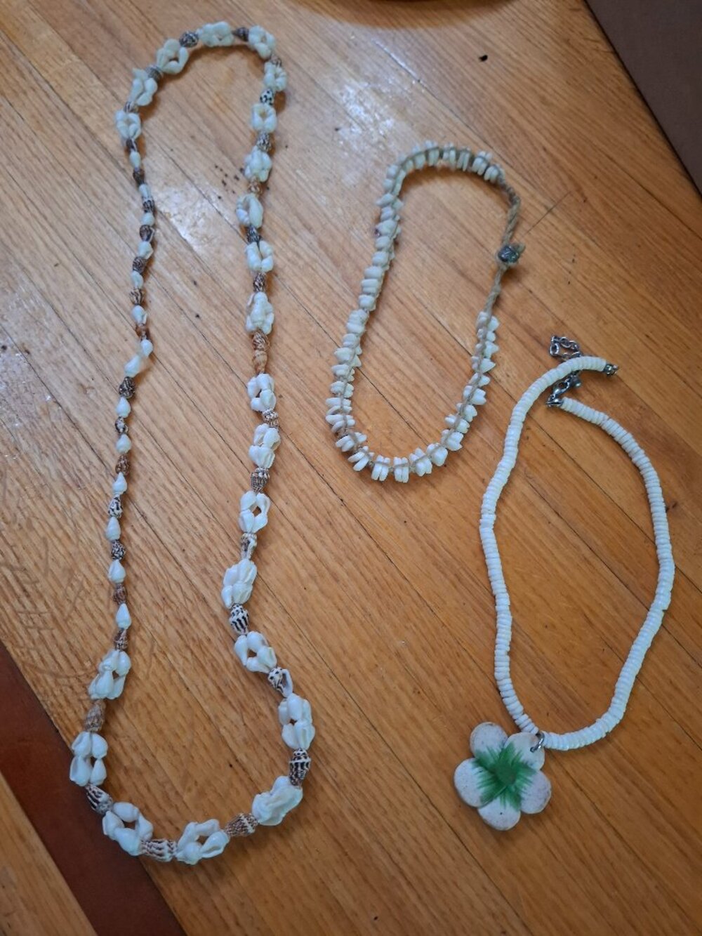 3 Vinage Puka Seashell Necklaces Beach Vibe